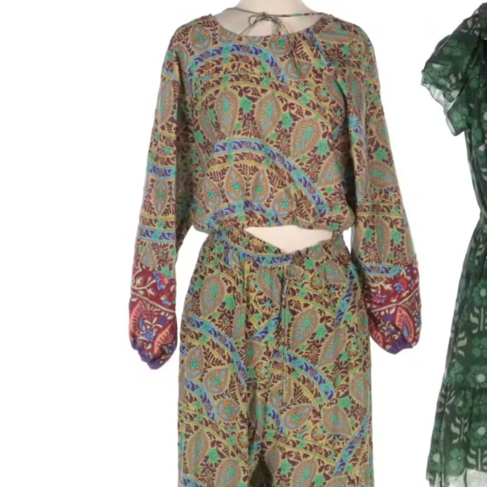 Boteh Paisley Pant and Crop Top Set